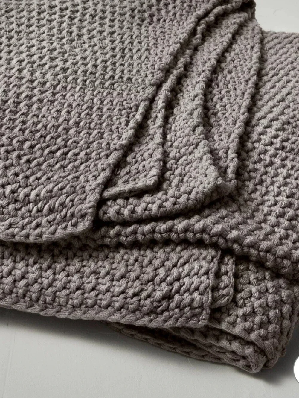 Casaluna Full/Queen Chunky Knit Throw Blanket - Dark Gray